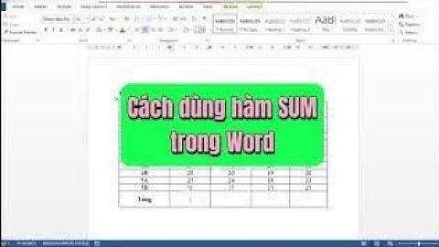 Cách tính Tổng hàm sum trong word