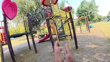 bella ciao play ground running back flip climbing sliding pov