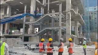 Delta Steel Structures Successfully Completed 220 tons Staircase at Hi-tech City Hyderabad