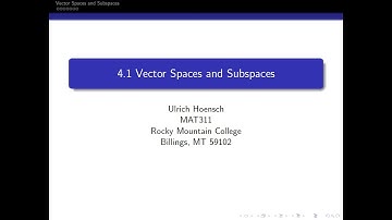 Lecture 4-1 Vector Spaces and Subspaces