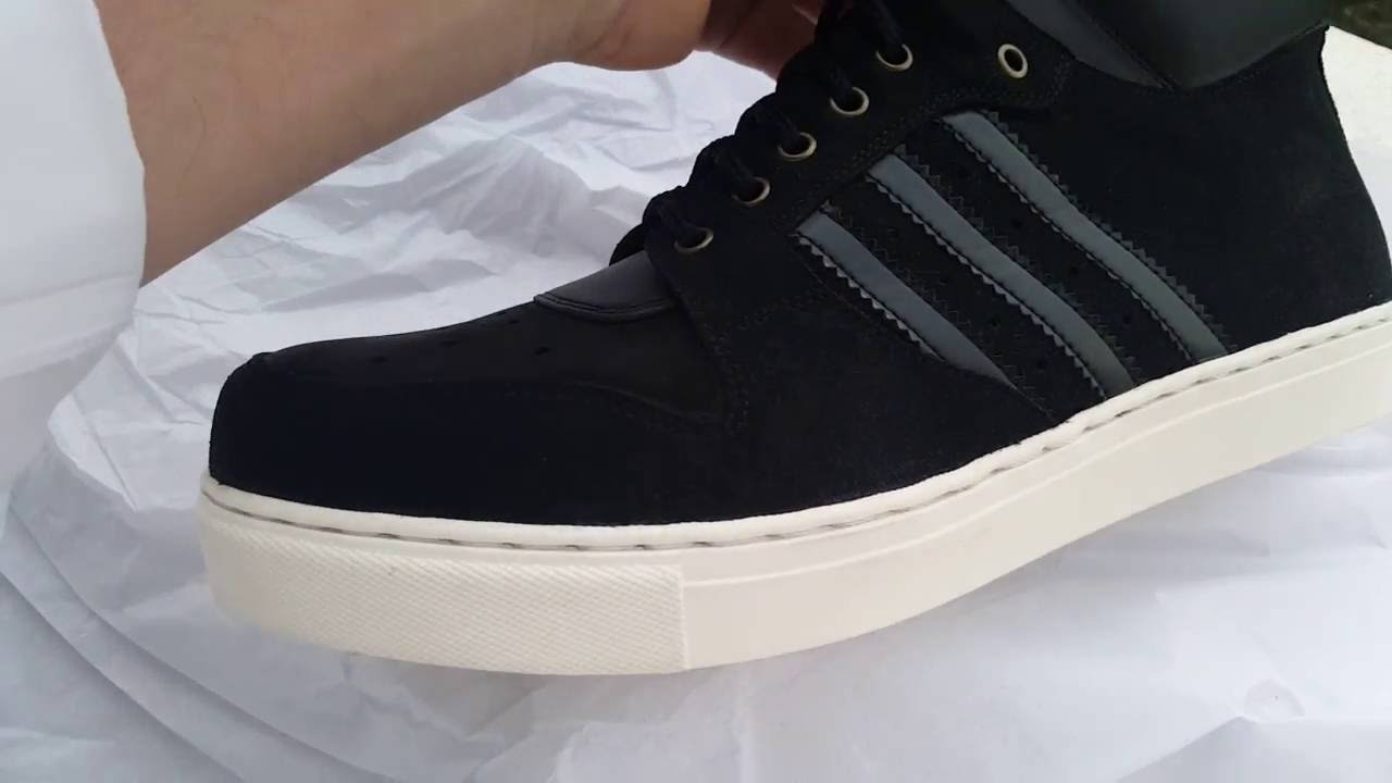 Adidons in mixed suede black and Full grain