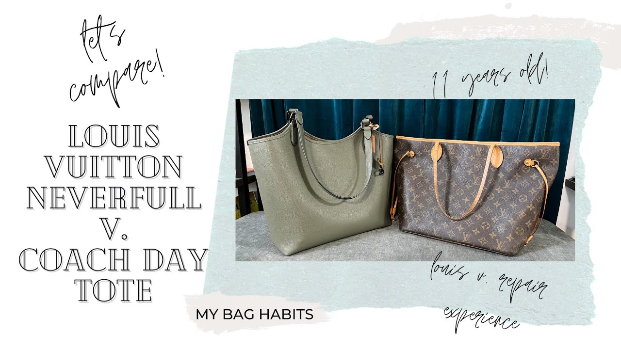 COACH FIELD TOTE vs LOUIS VUITTON NEVERFULL : The Similarities, The  Differences & What Fits Inside 