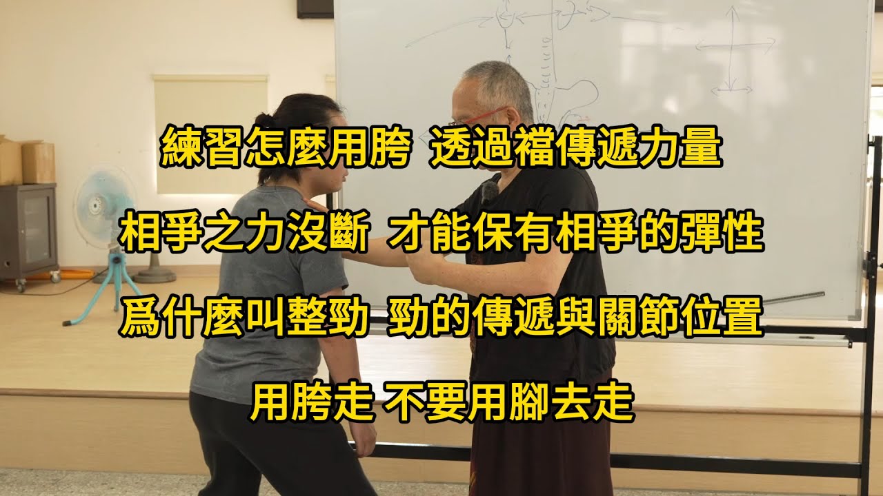 【20250824(04)】襠的力量是橫向力量，相爭之力沒斷，才能保有相爭的彈性；八卦拳最難練的，就是身體的精微控制；用胯走，不要用腳走。【何靜寒老師】【CC字幕】