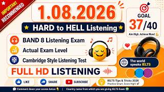 NEW IELTS Listening Test 2026 With Answers | Challenging Band 8 Cambridge Exam | Full HD - 1.08.2026