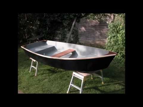 large plywood skiff wooden - boat kits rowing - youtube