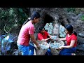 Survival in the rainforest- womans found egg duck with bamboo shoot for cook -Eating delicious