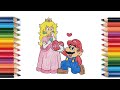 【Coloring】Mario and Princess Peach　【塗り絵】マリオとピーチ姫　【涂色】马里奥和桃子公主　#Coloring　120