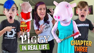 WE ARE SURROUNDED BY MONSTERS! Piggy Chapter 3 GALLERY (FUNhouse Family) Roblox In Real Life