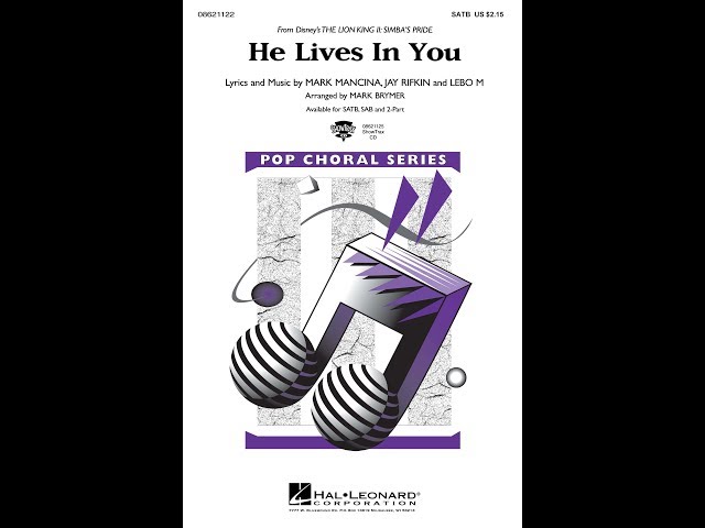 He Lives in You (from The Lion King II: Simba's Pride) (SATB Choir) - Arranged by Mark Brymer