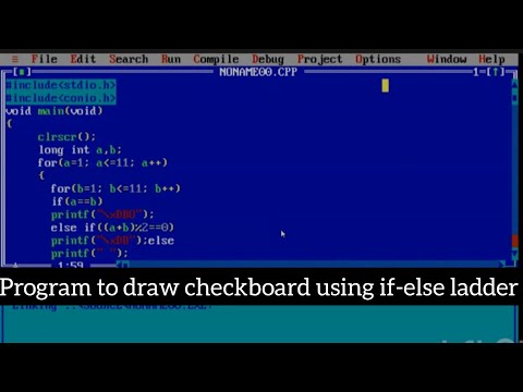 Program to draw checkboard using if-else ladder