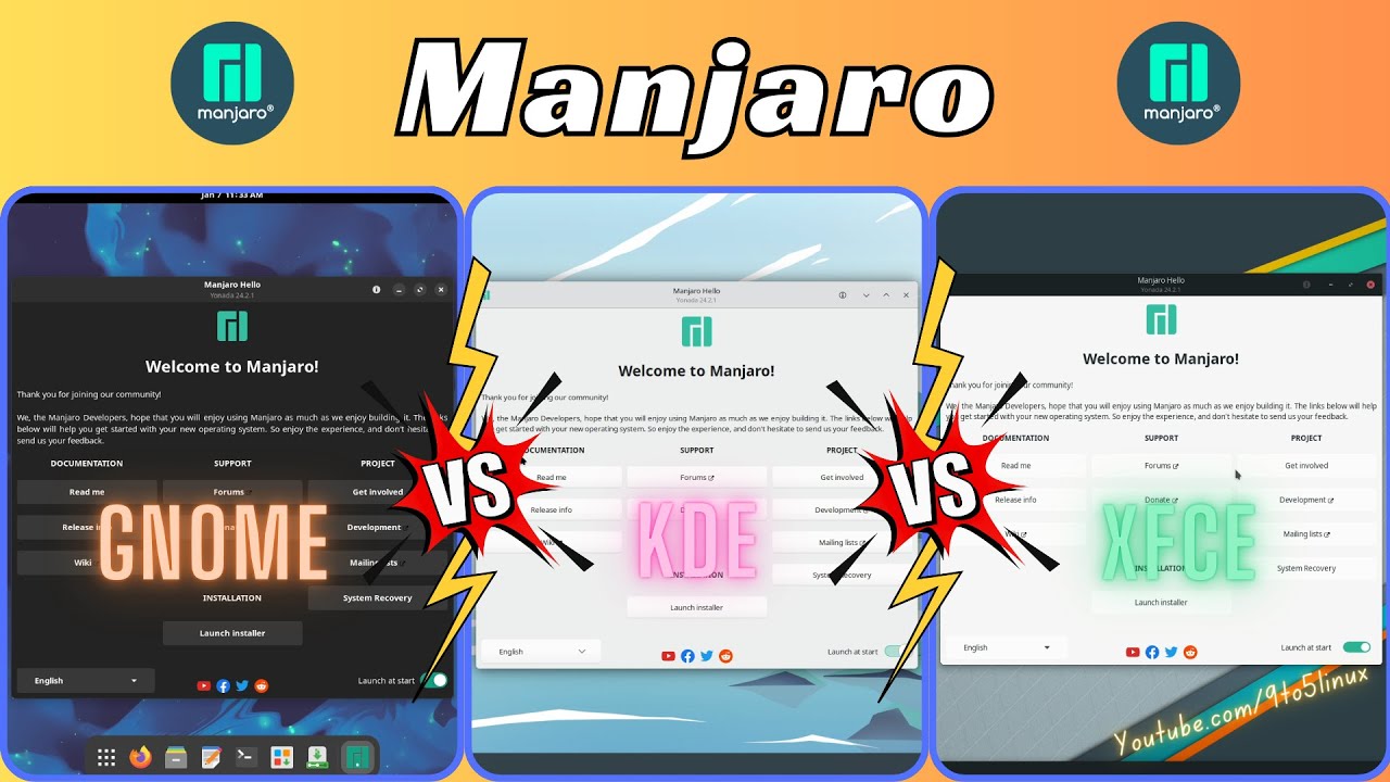 Manjaro : GNOME vs KDE vs XFCE (RAM Consumption) 2025 - YouTube