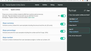 Watson Conversation System Entities