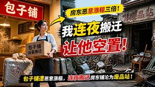 🔥最新漫剧《房东恶意涨租三倍，我连夜搬迁让他空置》包子铺遭恶意涨租，连夜搬迁房东铺子沦为废品站！#ai漫劇 #最新剧场