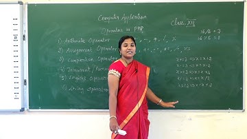 XII Standard Computer Application - Operators in PHP