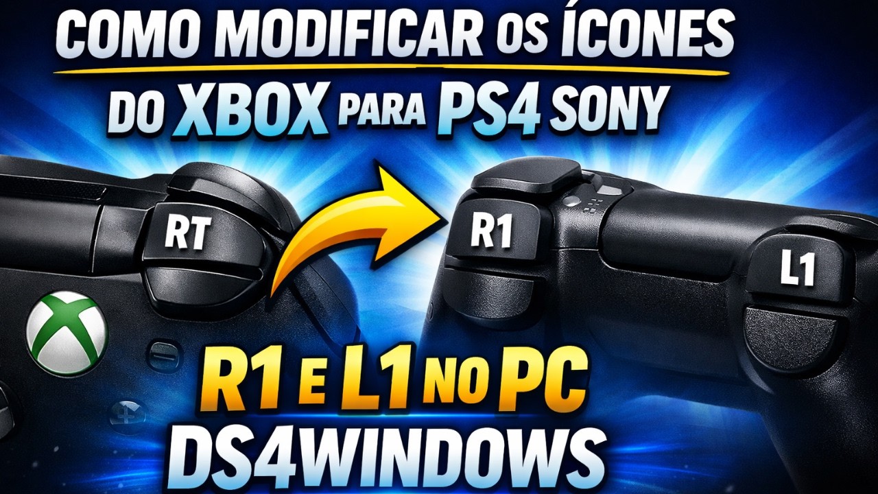 Como modificar os ícones do controle xbox para controle ps4 sony RB e ...