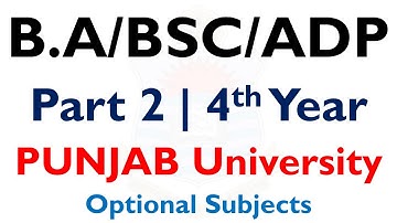 punjab university ba bsc adp part 2 optional subjects detail | pu ba bsc adp subjects | pu optional