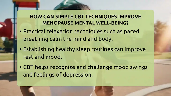 How Can Simple CBT Techniques Improve Menopause Mental Well-being? - Menopause Support Network