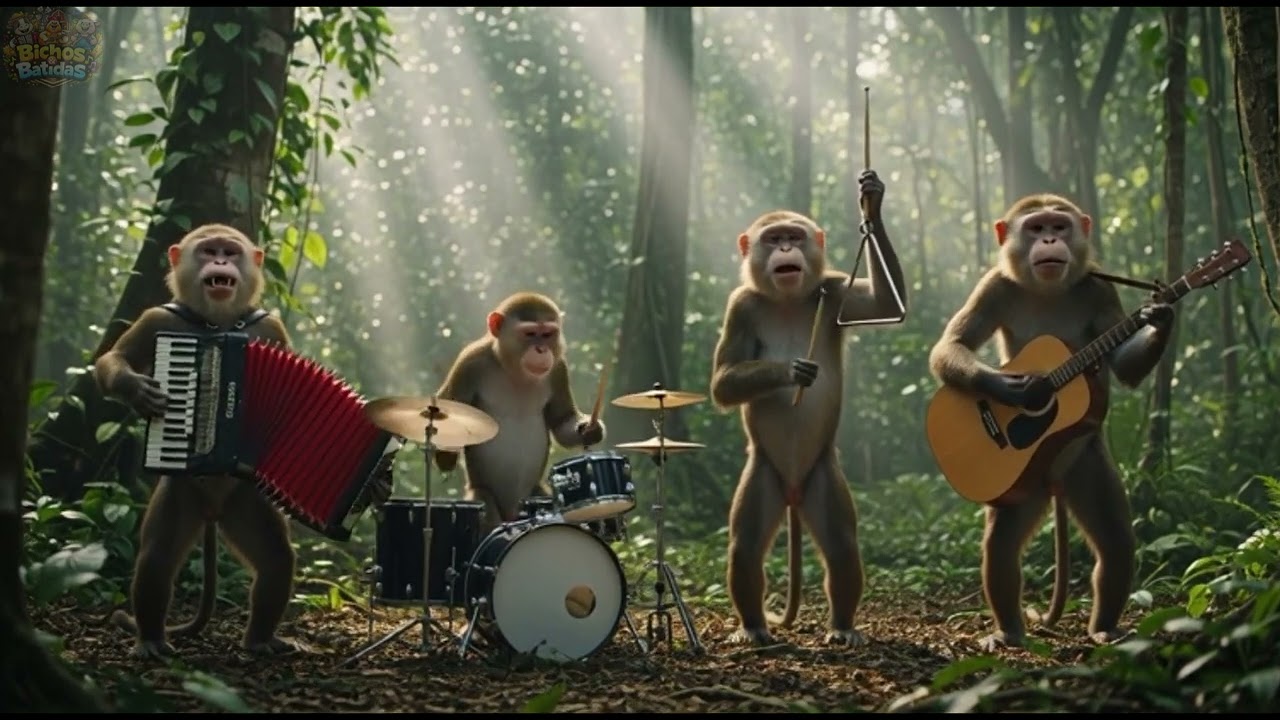 Banda de Macacos Tocando Forró Brega 🪗🥁 Instrumental Animado