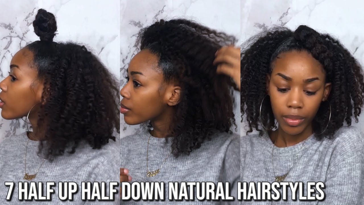 7 Easy Half Up Half Down Natural Hairstyles Type 4 Natural Hair