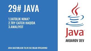 Java Darslari #29 dars Javada Xatoliklar bilan ishlash