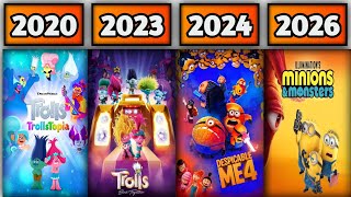 DESPICABLE ME/MINIONS & TROLLS ALL ANIMATION MOVIES & TV SERIES (2010-2026)