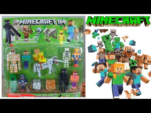 8 Bonecos Minecraft - Steve, Alex, Creeper - Coleção do Paraguai