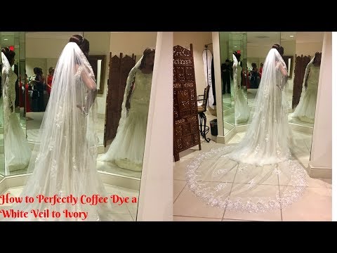 Dying Wedding Veil from White to Ivory with Coffee Instead of Tea