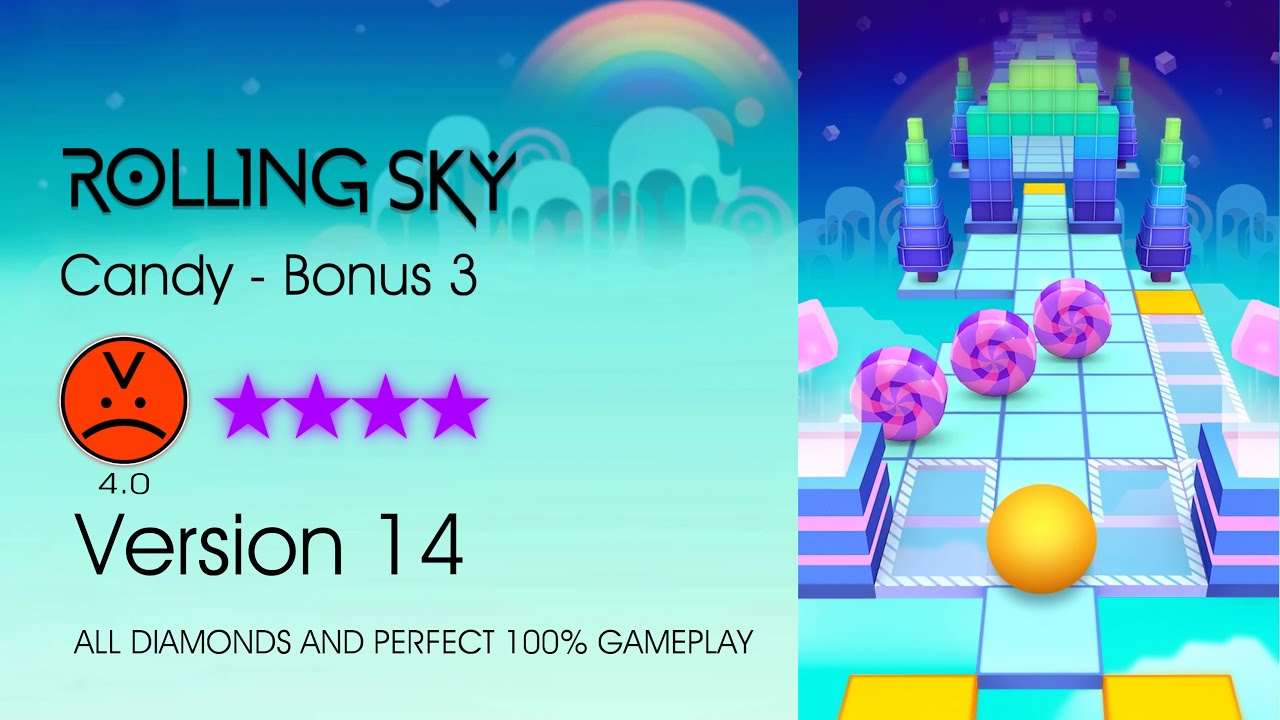 Rolling Sky Bonus 3 - Candy All Diamonds/Mystery Boxes and 100