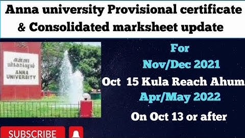 Anna univ Provisional certificate & CSG Update | For Nov/Dec 2021 & Apr/May 2022 Exam clear students