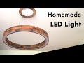 Homemade LED ring Pendant Light from reclaimed wood