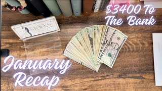 Full JANUARY RECAP | CASH CONDENSING | WE SAVED ALMOST 7K!!! | #budgeting #savingmoney #cashcounting Guide