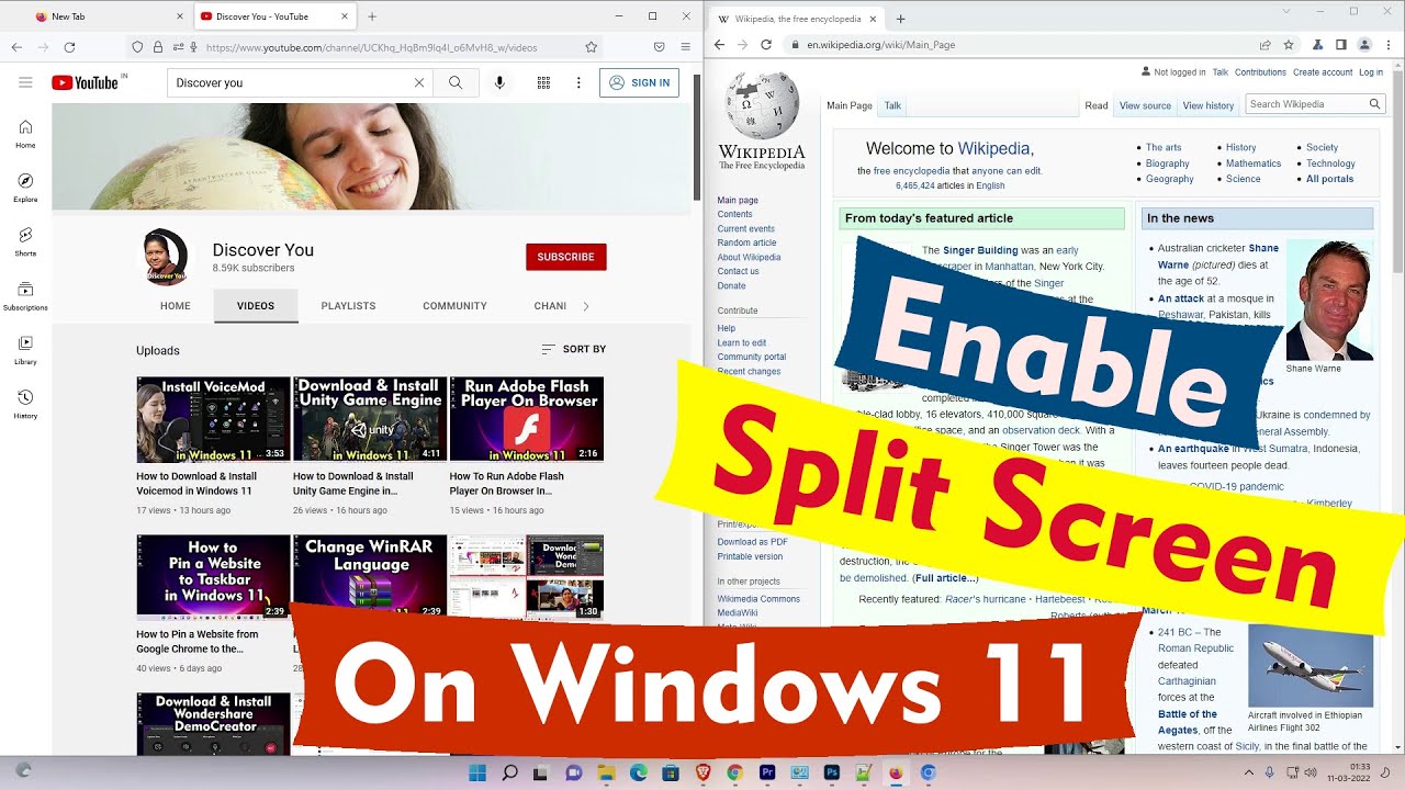 How to Enable Split Screen on Windows 11 pc or Laptop - YouTube