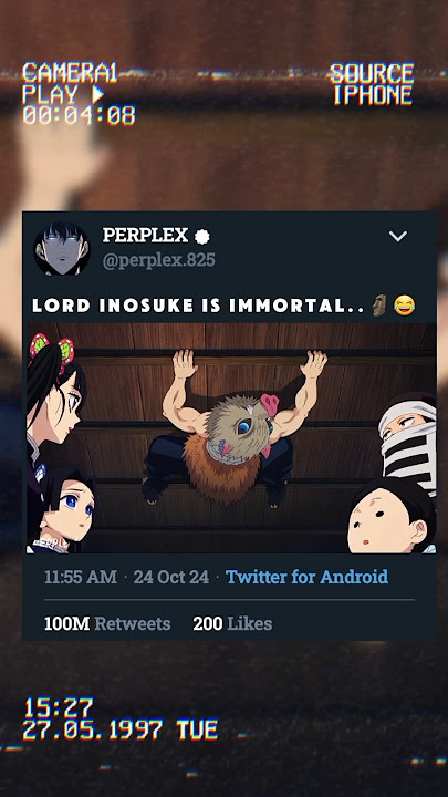 Lord Inosuke is Immortal...😂🗿 #demonslayer #Inosuke #tanjiro