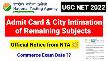 Official Notice !! Admit Card & City Intimation of Remaining UGC NET 2022 |  UGC NET MENTOR