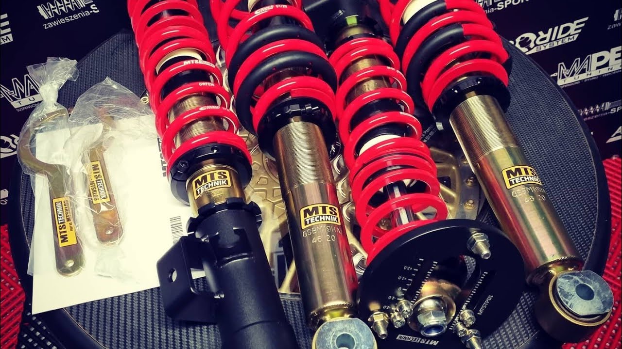 Zawieszenie Gwint MTS Technik BMW E34 Black Gold z Eibach Camber Plates ...