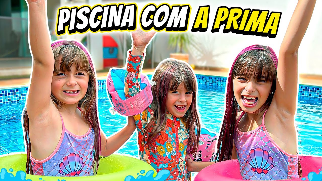 Diversão na piscina com nossa prima Maria Alice | Jéssica Godar e Laurinha e Helena e Gabriel