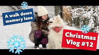 The very first SNOW DAY for a samoyed PUPPY with us. Memories - Christmas vlog 12/24