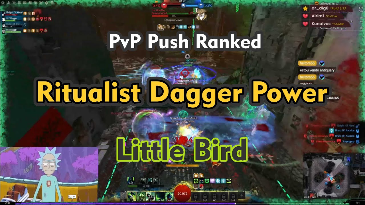 Ritualist Power Staff Dagger Focus Little Bird Rank 50 Platinum PvP Push Ranked - Guild Wars 2