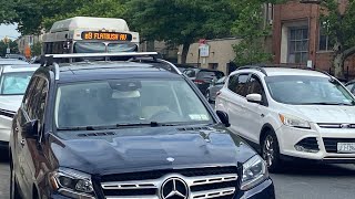 MTA New York City Bus 386 - B9 FLATBUSH AV on 60 ST & 5 AVE by the Sunset Park in Brooklyn, New York