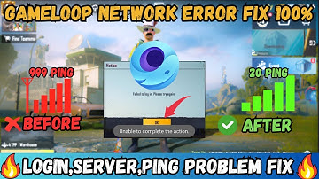 🚀Gameloop Pubg Network Problem Fix | Pubg Login, Servererror, High Ping Problem Fix | 100% Working.