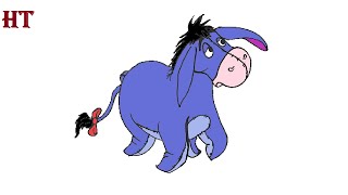 How to draw Eeyore from winnie the pooh step by step