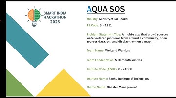 SIH Video Presentation || Team Wetland Warriors || PS: SIH1291