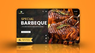 Photoshop Tutorial | Professional Website Banner Design | Restaurant Menu