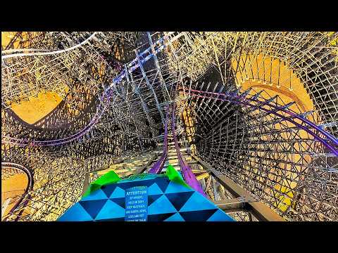 FASTEST, TALLEST,  and STEEPEST Hybrid Coaster - IRON GWAZI POV
