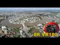 8K VR180 FLOODED CANALS. Race course, volcano, luxury houses 77 floor 3D (Travel/Nature/ASMR/Music)