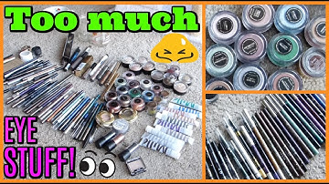 MAKEUP DECLUTTER 2018 | Cream Shadows, Eyeliners, Pigments, & Single Shadows