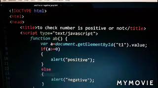to check a number is positive or negative in javascript