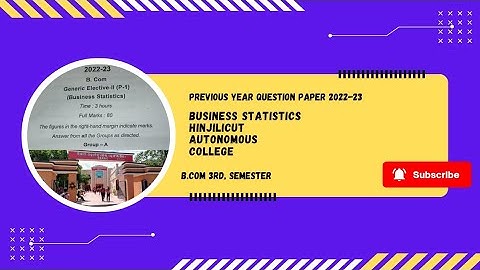 Business statistics previous year question paper📜 (2022-23) Hinjilicut Autonomous college BERHAMPUR