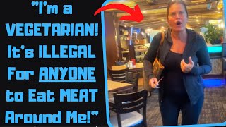 r\/EntitledPeople - Psycho Karen Attacks Me For EATING MEAT at a BBQ Restaurant!