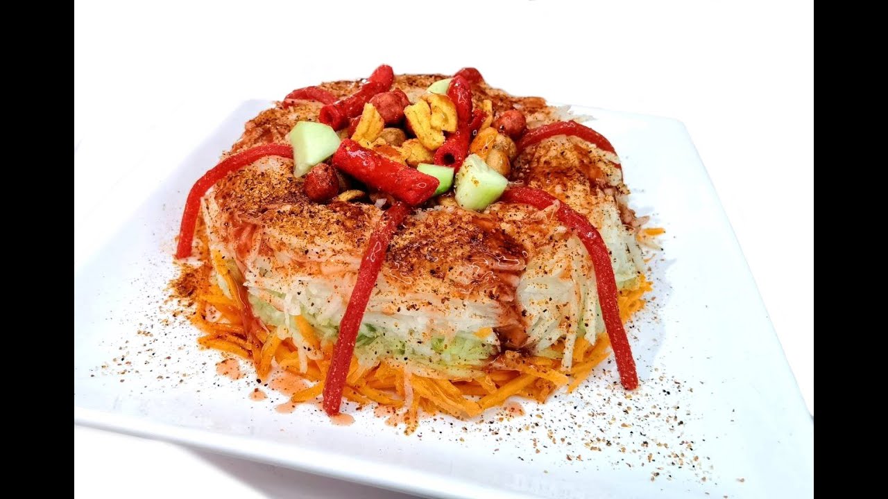 Rosca de jicama, pepino, zanahoria y chamoy. YouTube